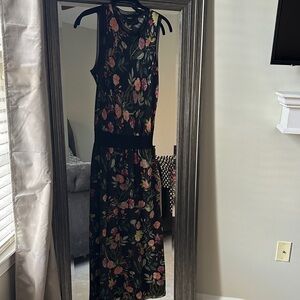 Theory Black Floral Maxi Dress